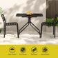 Stussy 2-Seater Outdoor Patio Furniture Steel 3-Piece Bistro Set - Black