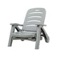 Nemy Sun Lounger Folding Lounge Chair Wheels Patio Outdoor Furniture - Grey