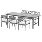 Axton 4-Seater Chair Table Patio Acacia 5-Piece Outdoor Furniture - Grey