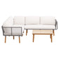 Gibson 5-Seater Modular Aluminium Wooden 4-Piece Outdoor Sofa - White