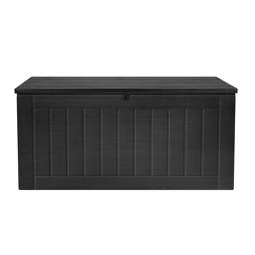 830L Outdoor Storage Box Container Lockable Bench Tool Shed - Black