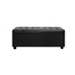 PU Leather Storage Ottoman - Black