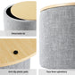 Storage Ottoman Blanket Box 60cm Linen Round - Grey