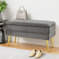 Ottoman Storage Foot Stool Velvet - Grey