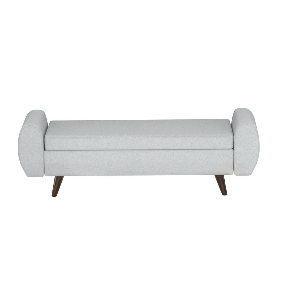 140cm Storage Ottoman Blanket Box Armrest - Grey