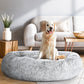 XLarge Dog Beds Pet 110cm Calming Soft Plush - Light Charcoal