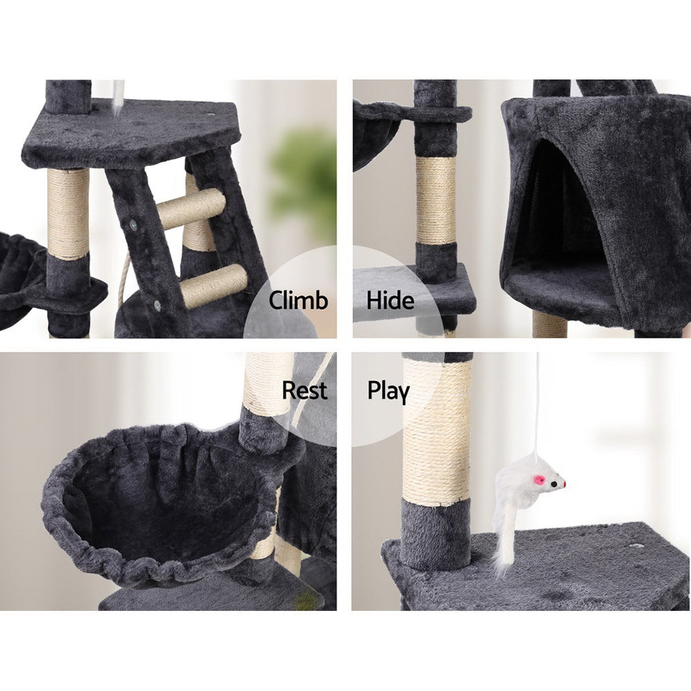 Cat Tree 120cm Trees Scratching Post Scratcher Tower Condo House Furniture Wood Multi Level