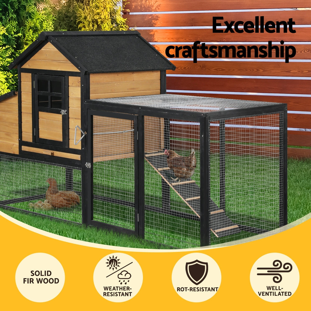 Chicken Coop Rabbit Hutch Extra Large Wooden Run Cage Bunny House Outdoor