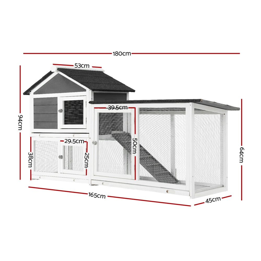 Chicken Coop Rabbit Hutch Extra Large Wooden Run Cage House With Run Cage