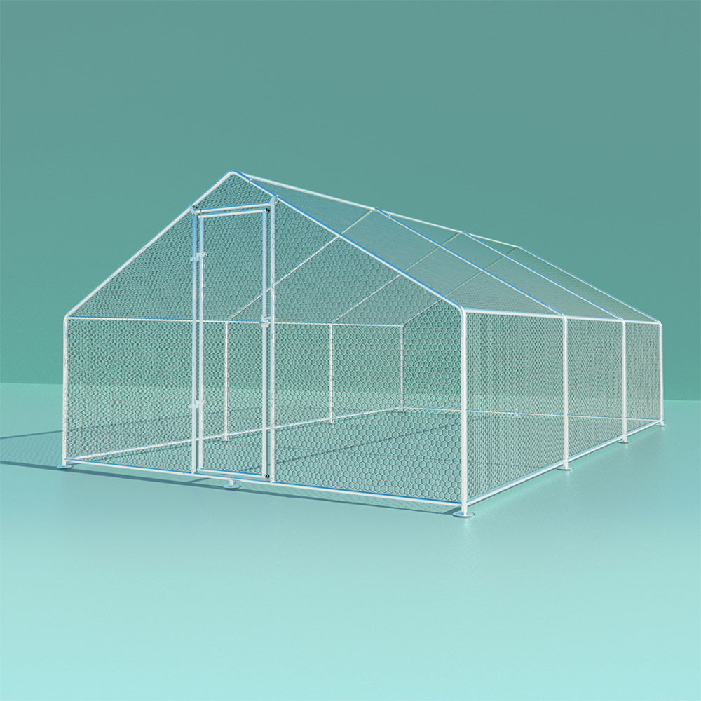 Chicken Coop Cage 3x6x2m Galvanised Steel