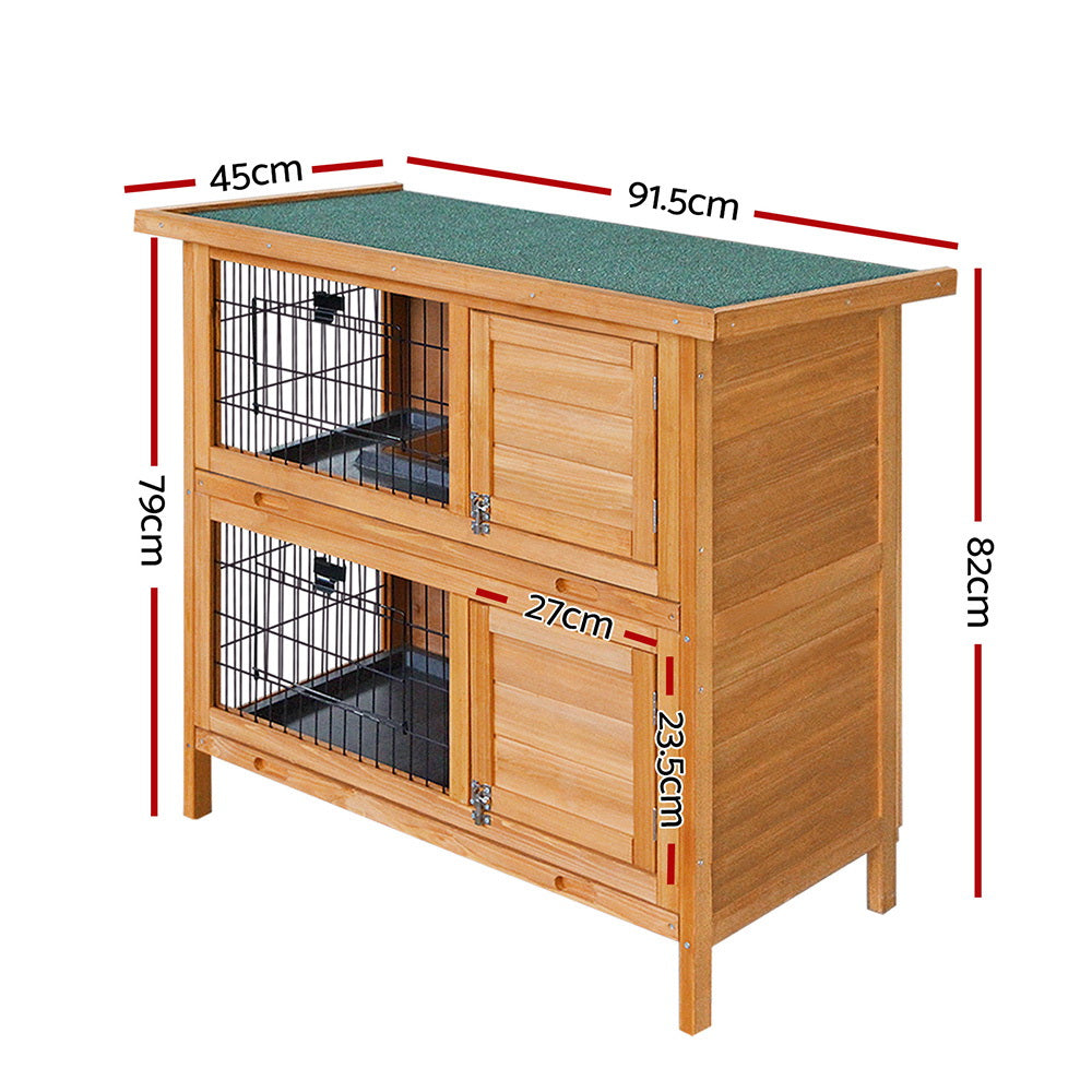 Rabbit Hutch Wooden Pet Hutch 82cm x 91.5cm x 45cm