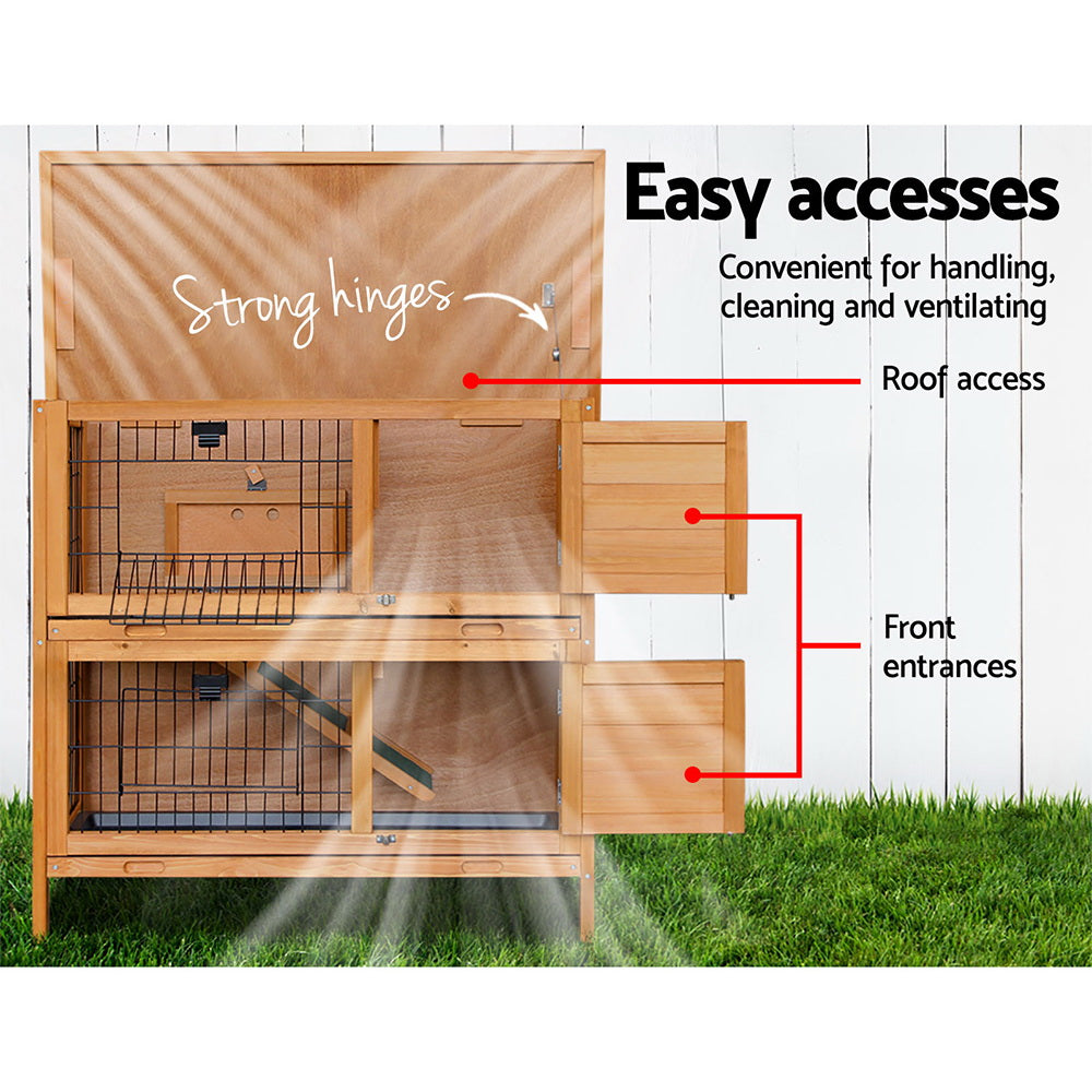 Rabbit Hutch Wooden Pet Hutch 82cm x 91.5cm x 45cm