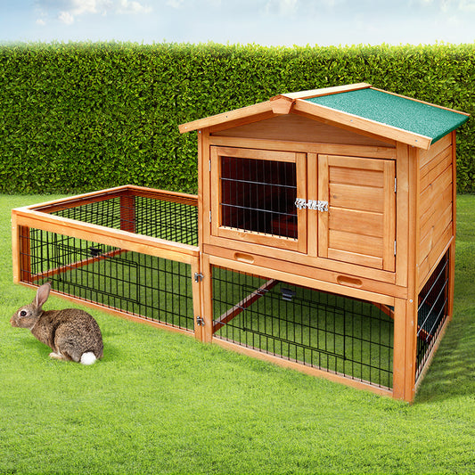 Rabbit Hutch Chicken Coop 155cm Tall Wooden Pet Hutch