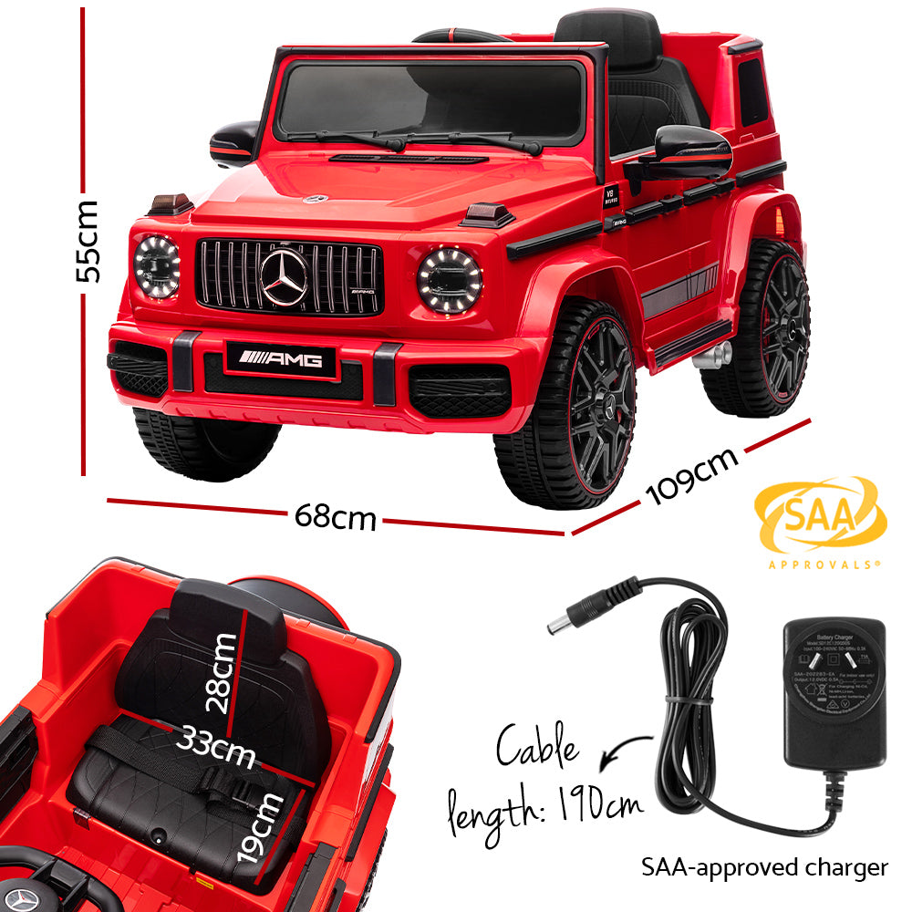 Kids Ride On Car Electric Mercedes-Benz Licensed Toys 12V Battery Cars AMG63 - Red