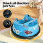 Kids Ride On Car Bumper Electric Toys Cars Light Remote Angry Birds Sticker - Blue