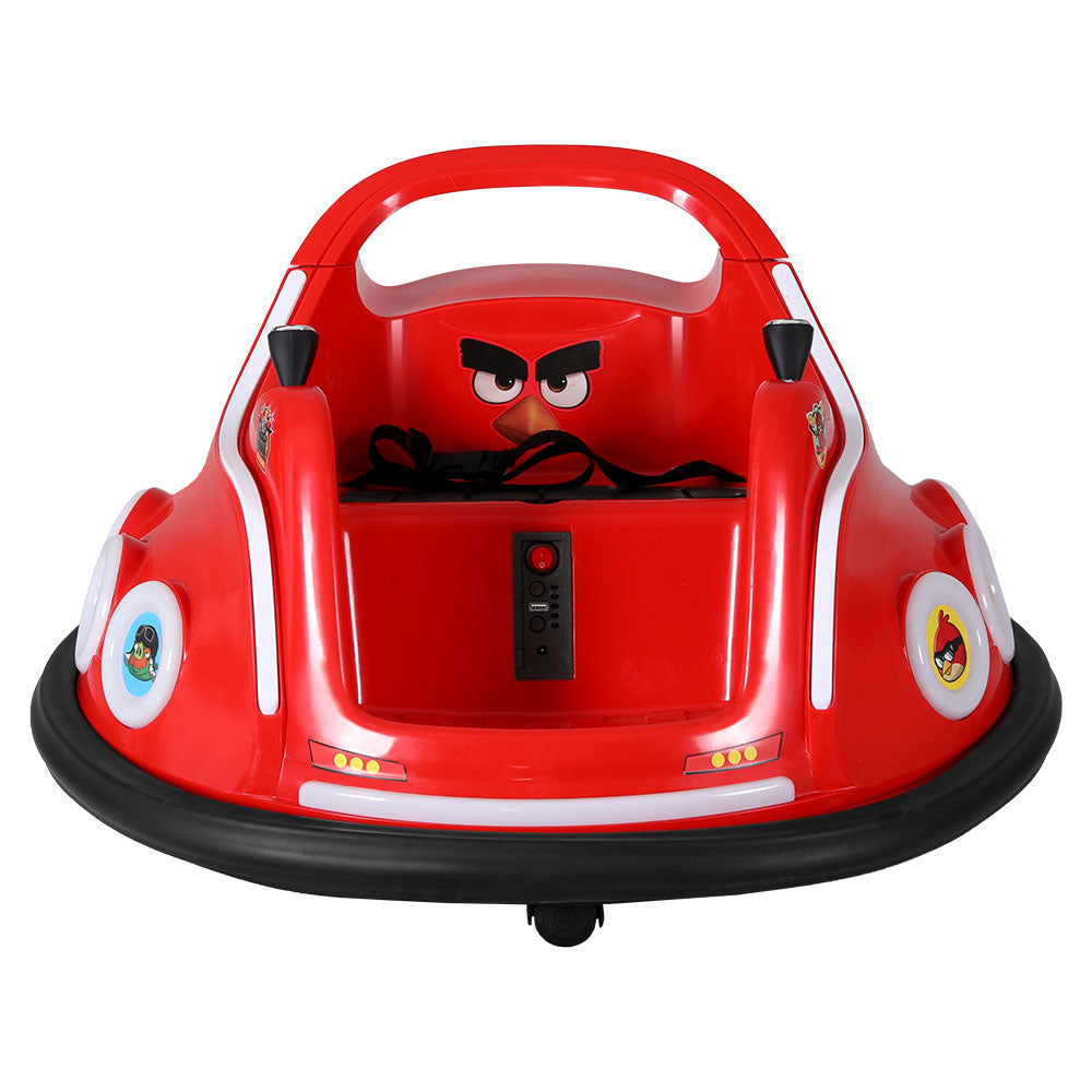 Kids Ride On Car Bumper Electric Toys Cars Light Remote Angry Birds Stickers - Red