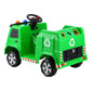 Kids Ride On Car Garbage Truck Police Light 12V Electric Toys Cars - Green