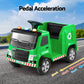 Kids Ride On Car Garbage Truck Police Light 12V Electric Toys Cars - Green