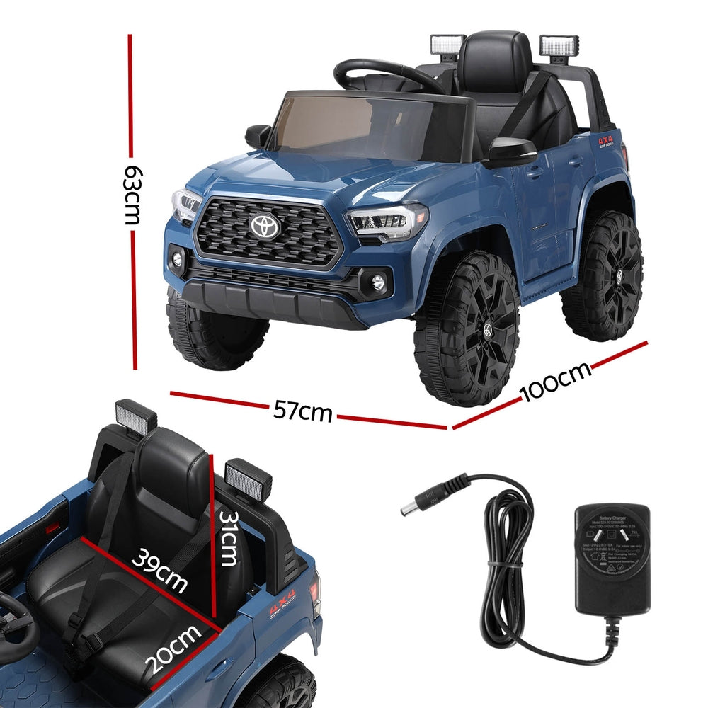 Kids Electric Ride On Car Toyota Tacoma Off Road Jeep Toy Cars Remote 12V - Blue