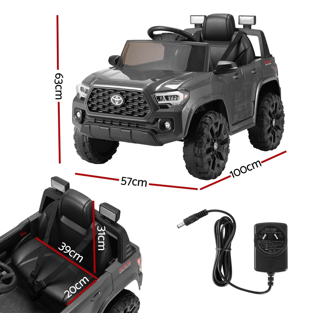 Kids Electric Ride On Car Toyota Tacoma Off Road Jeep Toy Cars Remote 12V - Grey