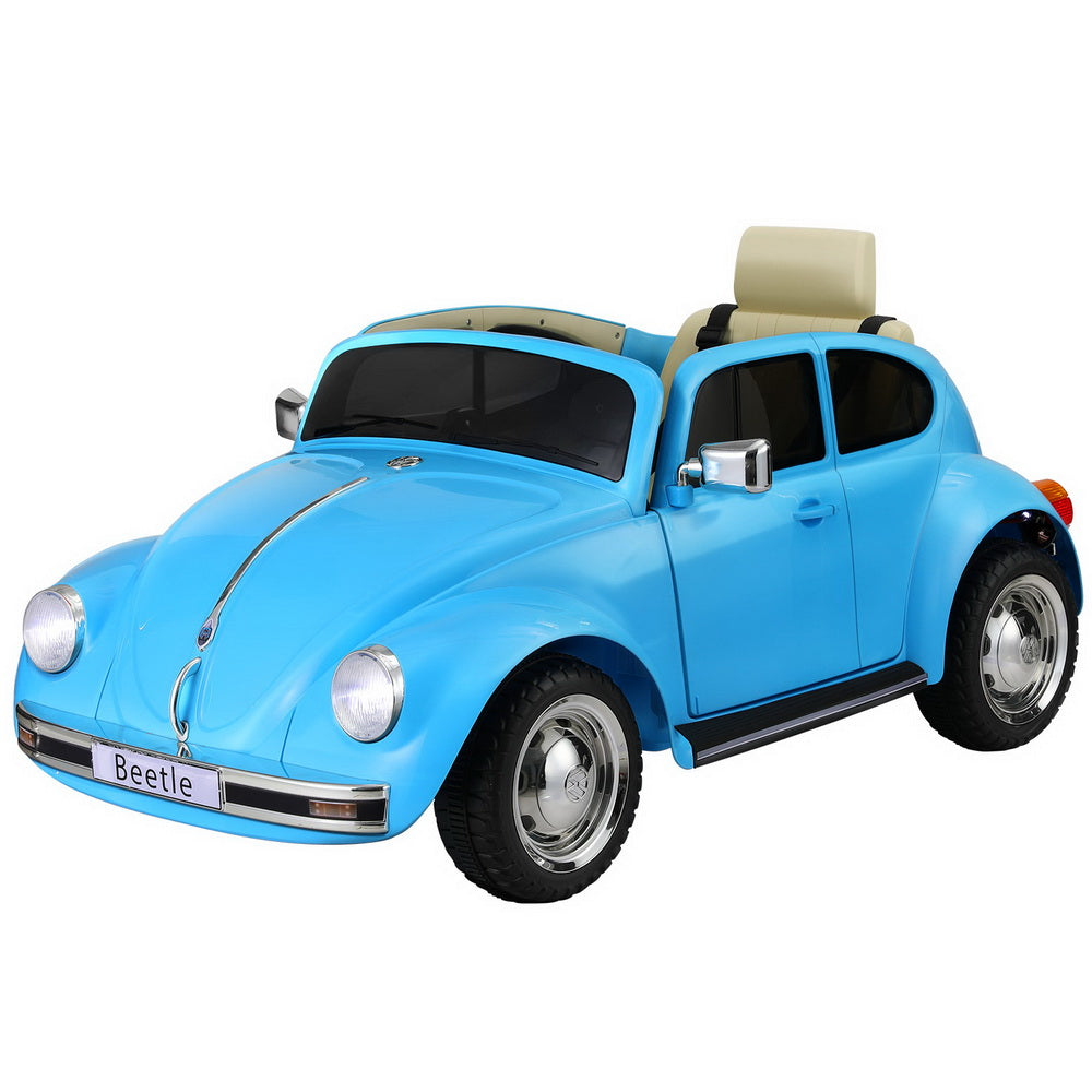 Kids Ride On Car Licensed Volkswagen Beetle Electric Toys Horn Remote 6V - Blue