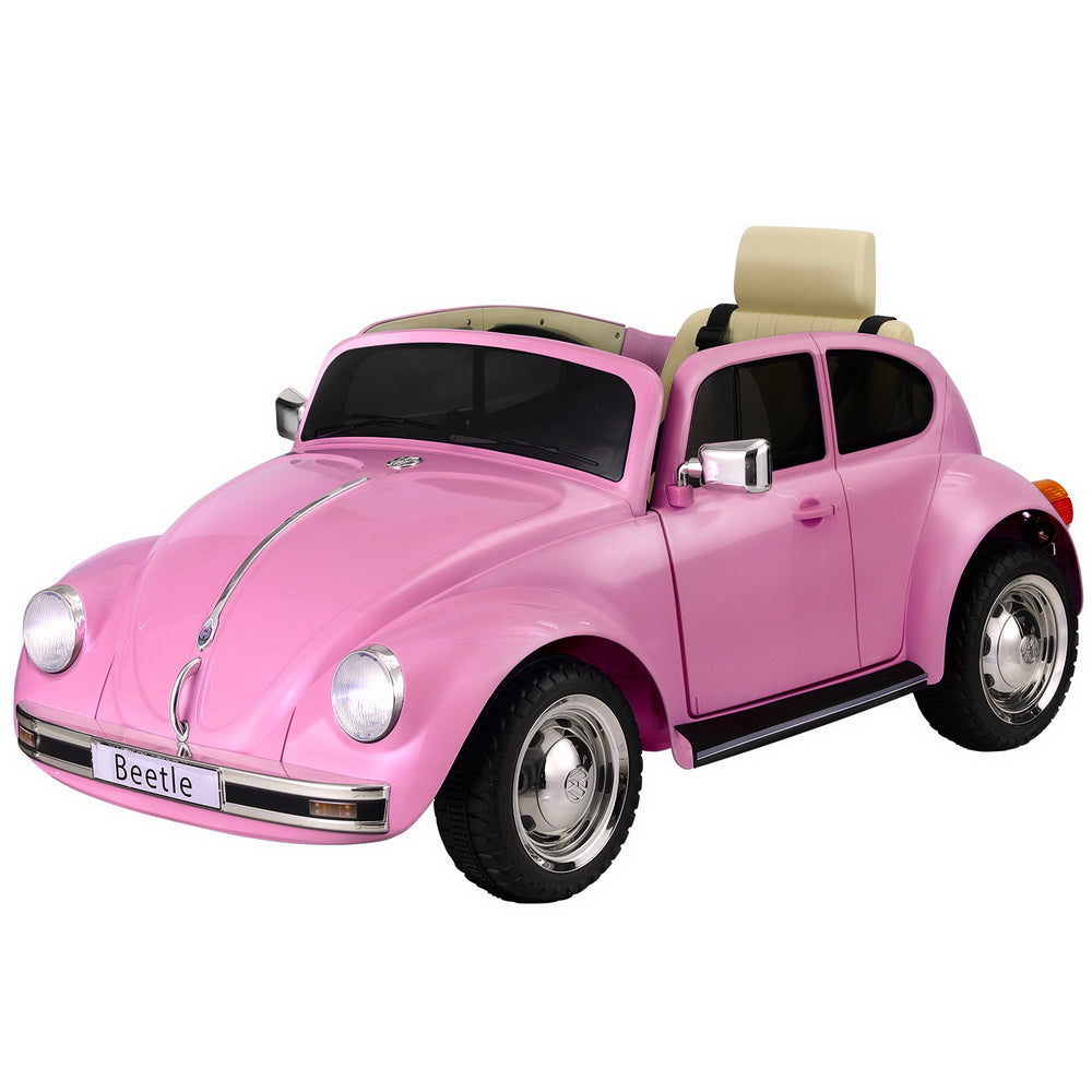 Kids Ride On Car Licensed Volkswagen Beetle Electric Toys Horn Remote 6V - Pink