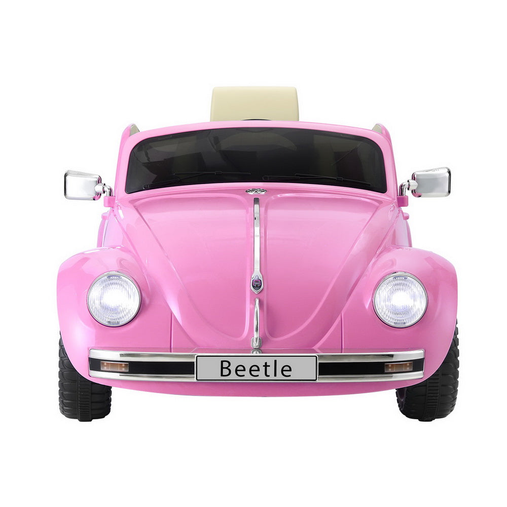 Kids Ride On Car Licensed Volkswagen Beetle Electric Toys Horn Remote 6V - Pink