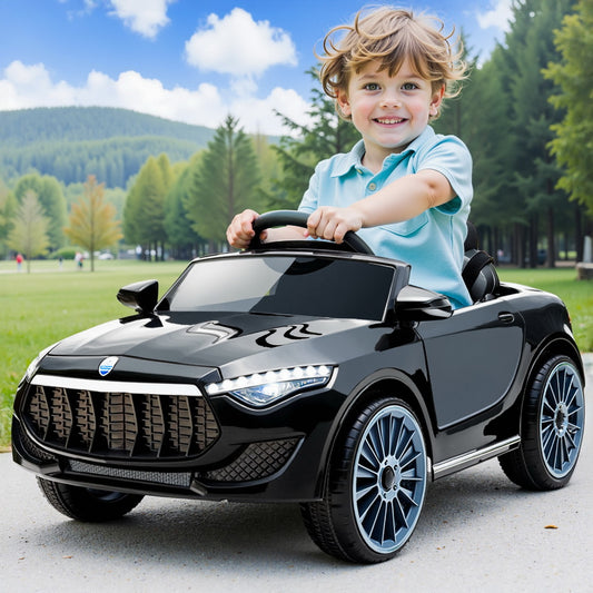 Kids Electric Ride On Car Toys Cars Horn Music Remote Control 12V - Black