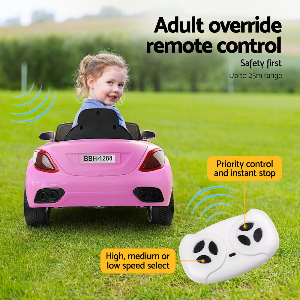 Kids Electric Ride On Car Toys Cars Headlight Music Remote Control 12V - Pink