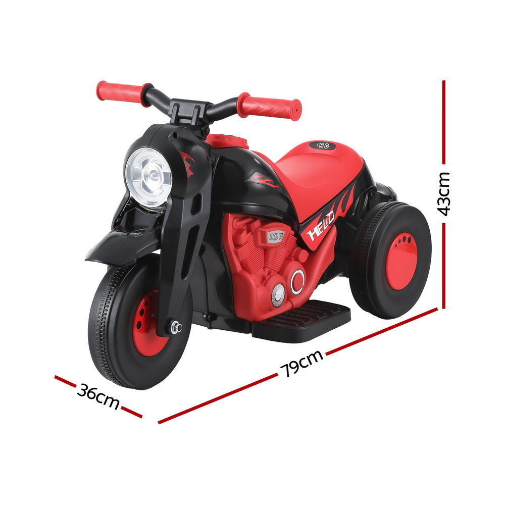 Kids Ride On Car Motorcycle Motorbike with Bubble Maker Electric Toy 6V - Red