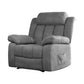 Horus Recliner Chair Electric Massage Chair Velvet Lounge Heated - Grey