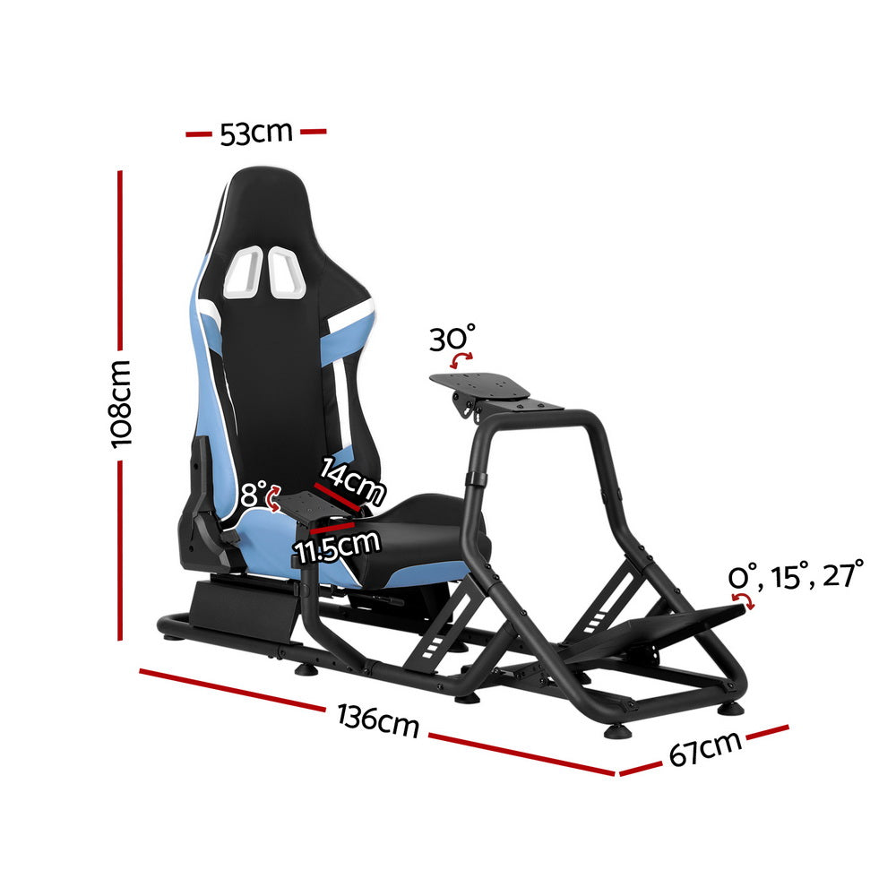 Bowser Gaming Office Chair Racing Simulator Cockpit Steering Wheel Gaming Chair - Blue