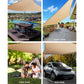 5x6m Shade Sail Sun Shade Cloth Canopy 280gsm Sand