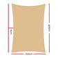 2x4m Waterproof Rectangle Shade Sail Cloth - Sand Beige