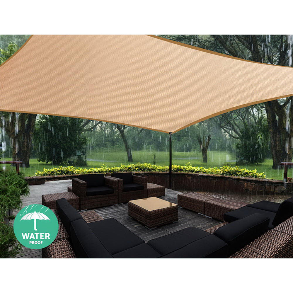 2x4m Waterproof Rectangle Shade Sail Cloth - Sand Beige