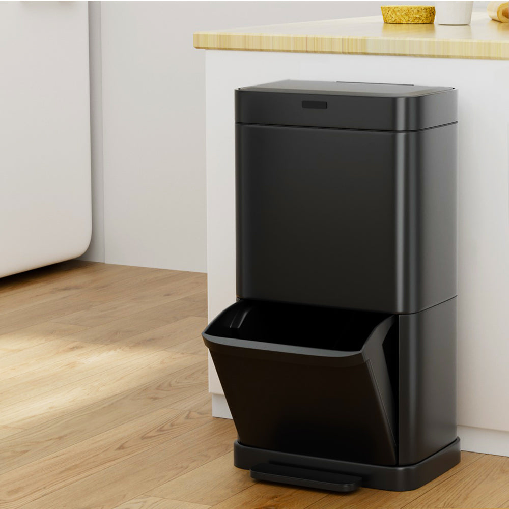 70L Motion Sensor Bin Pedal Bins Automatic - Black