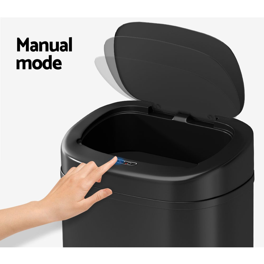 82L Motion Sensor Bin Rubbish Automatic - Black