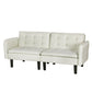 Marlee 3-Seater Sofa Bed Tufted Faux Linen - Beige