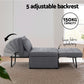 Miya Sofa Bed Ottoman Pillow Folding Linen - Grey