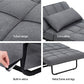 Miya Sofa Bed Ottoman Pillow Folding Linen - Grey