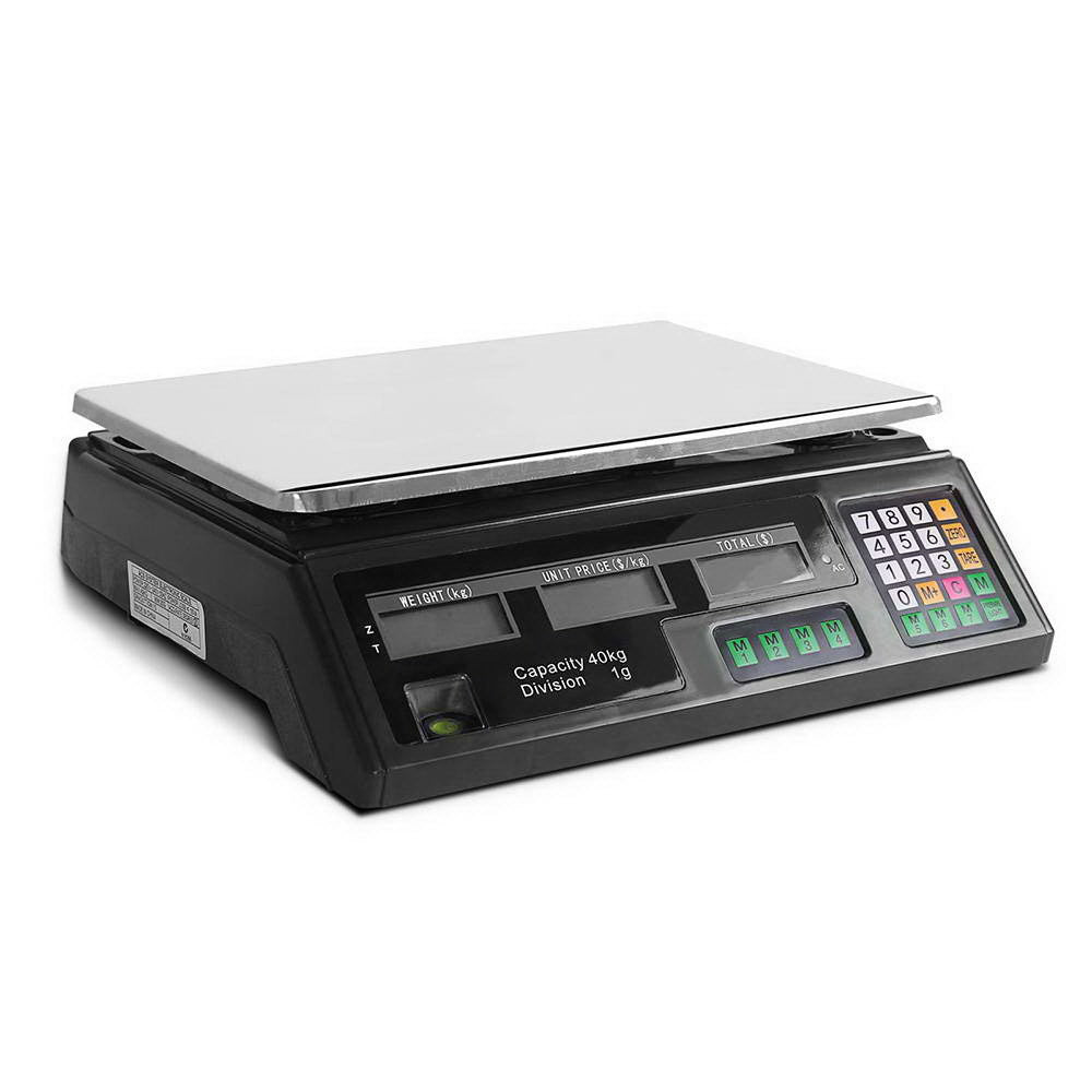 Scales Digital Kitchen 40KG Weighing Scales Platform Scales LCD - Black