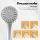 Handheld Shower Head 4.5" High Pressure 5 Modes Powerful Round Chrome