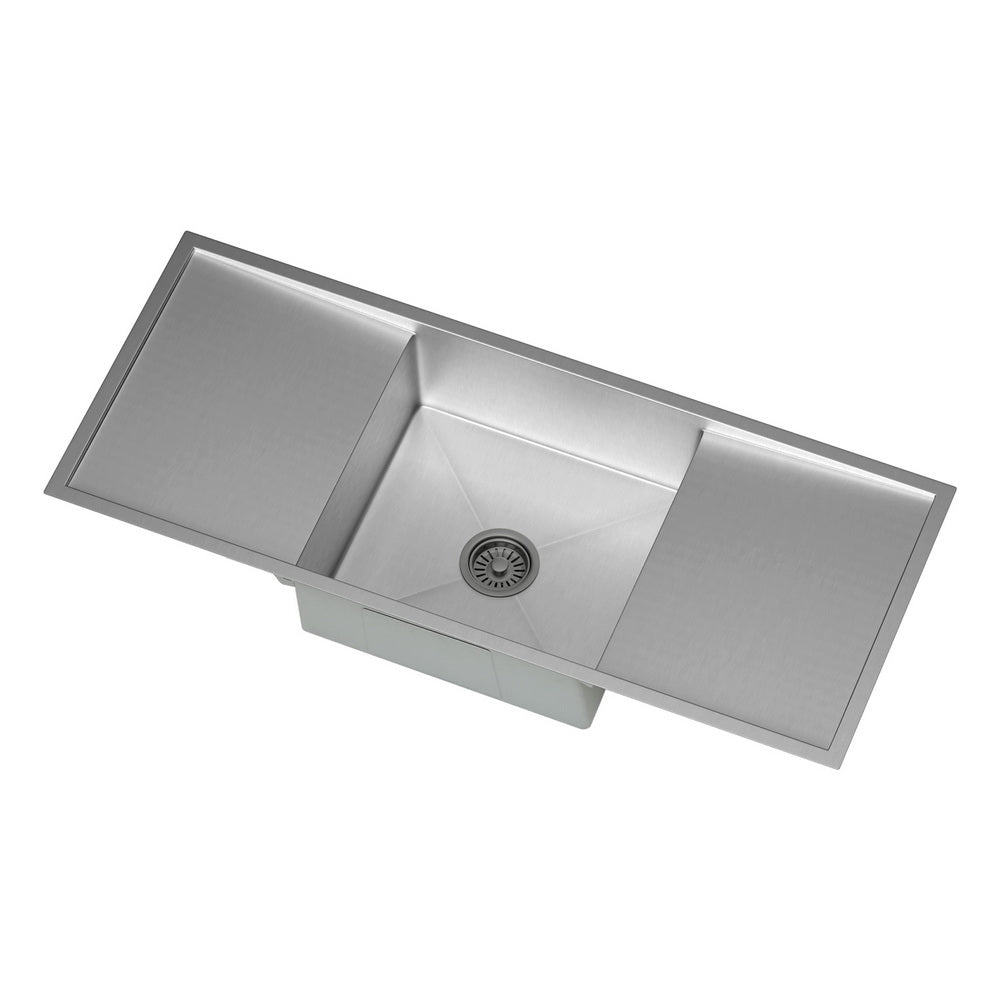 122x45cm Kitchen Sink Basin Stainless Steel Under/Top/Flush Mount Bowl