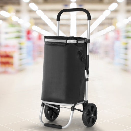 Shopping Trolley Cart Foldable 45KG - Black