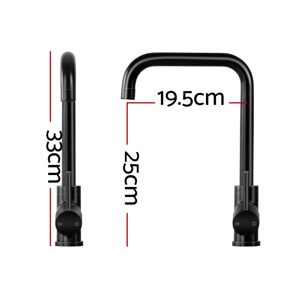 Kitchen Mixer Tap Mixer Rectangle Sink Faucet Basin Laundry Black