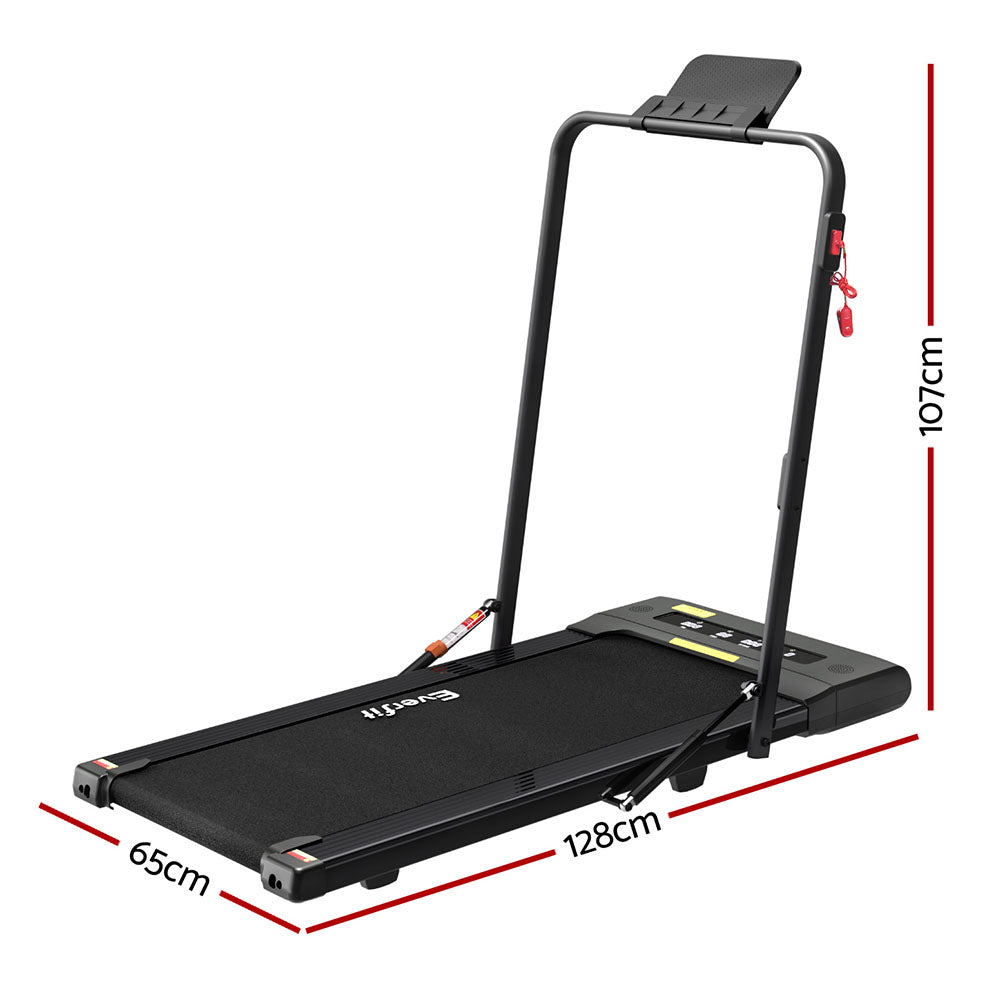 Everfit Treadmill Electric Walking Pad Under Desk Home Gym Fitness 400mm Black