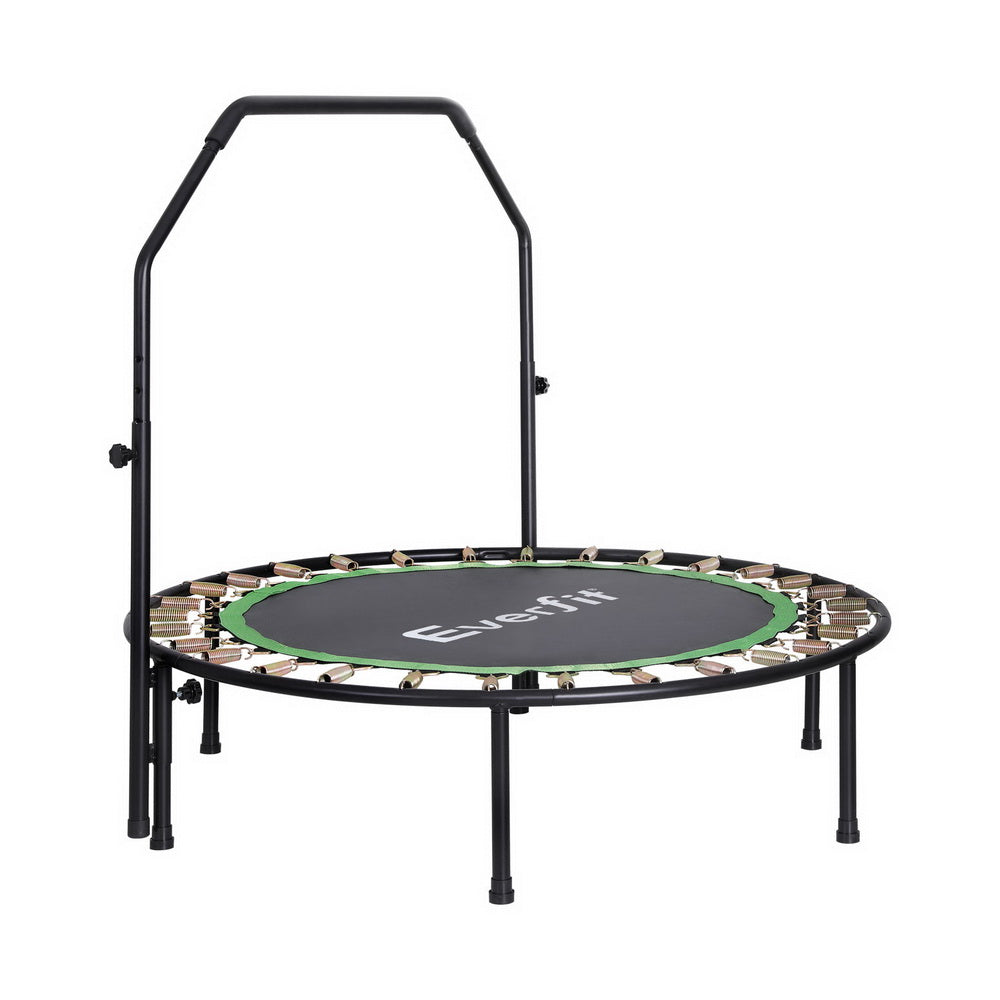 Everfit Trampoline 4FT Round Fitness Rebounder Adjustable Handrail Green