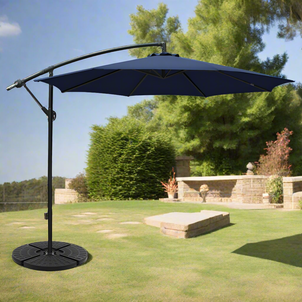 Instahut 3m Outdoor Umbrella w/Base Cantilever Beach Garden Patio Navy