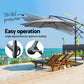 Instahut Umbrella Outdoor Umbrellas Cantilever Sun Stand UV Garden Base Grey 3M