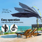 Instahut Outdoor Umbrella 3M Cantilever Beach LED w/Base Garden Shade Patio Navy